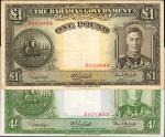 BAHAMAS. Bahamas Government. 1 Pound & 4 Shillings, Mixed Dates. P-9e & 11e. Fine & About Uncirculat