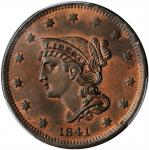 1841 Braided Hair Cent. N-3. Rarity-2. MS-64 BN (PCGS).