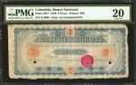 COLOMBIA. Banco Nacional - Overprinted on Banco de Bogotá. 2 Pesos. 1899. P-S617. PMG Very Fine 20.