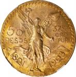 MEXICO. 50 Pesos, 1928. Mexico City Mint. NGC MS-62.