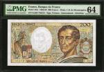 FRANCE. Banque de France. 200 Francs, 1988-89. P-155c. PMG Choice Uncirculated 64.
