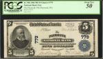 Plymouth, Massachusetts. $5 1902 Plain Back. Fr. 598. The Plymouth NB. Charter #779. PCGS About New 
