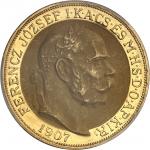 HONGRIE François-Joseph Ier (1848-1916). 100 kronen, 40e anniversaire du couronnement à Budapest 190