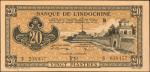 FRENCH INDO-CHINA. Banque de lIndo-Chine. 20 Piastres, ND (1942-45). P-71. About Uncirculated/Uncirc