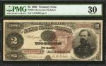 Fr. 354. 1890 $2 Treasury Note. PMG Very Fine 30.