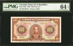 COLOMBIA. Banco de la Republica. 100 Pesos Oro, 1950. P-394b. PMG Choice Uncirculated 64 EPQ.