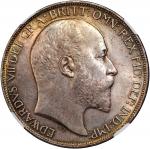 1902年英国5克朗银币，NGC MS63，#4632937-002。Great Britain, silver crown, 1902, Edward VII,NGC MS63, #4632937-
