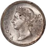 1901香港维多利亚五仙，PCGS MS63，#45695698. Hong Kong, silver 5 cents, 1901, Victoria on obverse, PCGS MS63, c