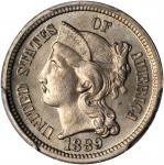1889 Nickel Three-Cent Piece. Proof-66 (PCGS).