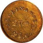 Undated (1842-1852) August Bechtler $1. K-24. Rarity-3. 27.G., 21.C. Plain Edge. AU-55 (PCGS).