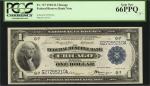 Fr. 727. 1918 $1 Federal Reserve Bank Note. Chicago. PCGS Currency Gem New 66 PPQ.