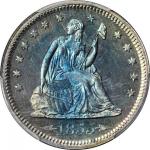 1855 Liberty Seated Quarter. Arrows. Proof-63 (PCGS).