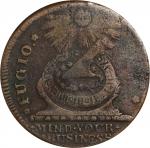 1787 Fugio Copper. Pointed Rays. Newman 9-Q, W-6760. Rarity-5. STATES UNITED, 4 Cinquefoils. Very Fi