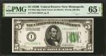 Fr. 1952-Idgs. 1928B $5  Federal Reserve Note. Minneapolis. PMG Gem Uncirculated 65 EPQ.