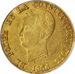 ECUADOR. 8 Escudos, 1856-QUITO GJ. Quito Mint. PCGS AU-53 Gold Shield.
