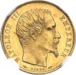 FRANCE Second Empire / Napoléon III (1852-1870). 5 francs tête nue petit module, tranche lisse 1854,