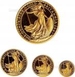 15173，1987年英国BRTTANNIA1盎司、1/2盎司1/4盎司、1/10盎司精铸套币一组