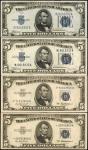 Lot of (4) Fr. 1650, 1653, 1656 & 1656*. 1934-53A $5 Silver Certificates. Choice Uncirculated.