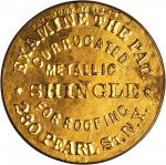 New York--New York. 1868 Corrugated Metallic Shingles. Bowers-NY-4242, Rulau-Unlisted. Brass. 38 mm.