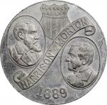 1889 Benjamin Harrison Political Medal. DeWitt-BH 1888-8. White Metal. Plain Edge. 38 mm. Mint State