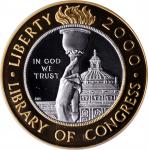 2000-W Library of Congress Bicentennial Bimetallic $10. Proof-69 Deep Cameo (ICG).