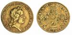 x George I (1714-1727), Quarter-Guinea, 1718, laureate head right, rev. crowned shields cruciform, s