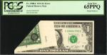 Fr. 1908-C. 1974 $1 Federal Reserve Note. Philadelphia. PCGS Currency Gem New 65 PPQ. Printed Foldov