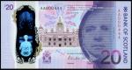Bank of Scotland, £20 polymer issue, 1 June 2019, serial number AA 000444, purple, indigo and dark r