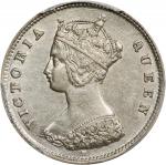 1876-H年香港壹毫银币。喜敦造币厂。HONG KONG. 10 Cents, 1876-H. Birmingham (Heaton) Mint. Victoria. PCGS AU-55.
