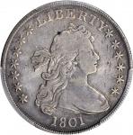 1801 Draped Bust Silver Dollar. BB-213. Rarity-3. Fine Details--Cleaning (PCGS).