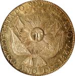 PERU. South Peru. 8 Escudos, 1837-CUZCO BA. Cuzco Mint. PCGS MS-62.
