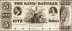 Danville, Pennsylvania. Bank of Danville. ND (18xx). $5. Uncirculated. Proof.
