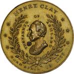 1844 (ca. 1860) Henry Clay Campaign Medal. Restrike. DeWitt-HC 1844-10. Brass. MS-63 (NGC).
