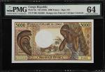CONGO. Banque des Etats de lAfrique Centrale. 5000 Francs, ND (1984). P-6a. PMG Choice Uncirculated 