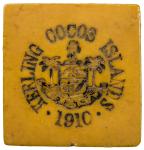 KEELING-COCOS ISLANDS: John S. Clunies-Ross, 1910-1944, 1 rupee token, 1913, KM-Tn5, square plastic 
