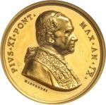 ITALIE Vatican, Pie XI (1922-1939). Médaille d’Or, création de l’État de la Cité du Vatican par suit