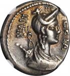 ROMAN REPUBLIC. C. Hosidus C. f. Geta. AR Denarius (4.11 gms), Rome Mint, ca. 68 B.C. NGC EF, Strike