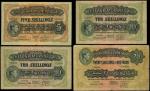 East African Currency Board, a group of 1949 issues, including 5 shillings, 10 shillings (2), 20 shi