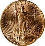 1908-D Saint-Gaudens Double Eagle. No Motto. Wayne Miller Signature--Obverse Struck Thru--MS-63 (NGC