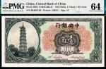 无年份（1927年）中央银行美钞版壹角，李觉、黄秀峰签名，PMG 64