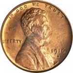 1916-S Lincoln Cent. MS-65 RD (PCGS).