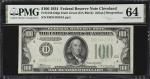 Fr. 2152-Ddgs. 1934 Dark Green Seal $100 Federal Reserve Note. Cleveland. PMG Choice Uncirculated 64