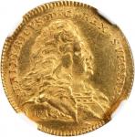 SWEDEN. Ducat, 1747-HM. Stockholm Mint. Fredrik I (1720-51). NGC MS-61.