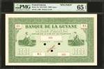 FRENCH GUIANA. Banque de la Guyane. 1000 Francs, ND (1942). P-15s. Specimen. PMG Gem Uncirculated 65