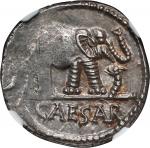 JULIUS CAESAR. AR Denarius (3.93 gms), Military Mint traveling with Caesar, 49 B.C. NGC MS, Strike: 
