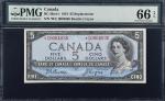 CANADA. Bank of Canada. 5 Dollars, 1954. BC-39aA-i. Replacement. PMG Gem Uncirculated 66 EPQ.