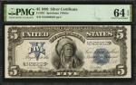 Fr. 281. 1899 $5 Silver Certificate. PMG Choice Uncirculated 64 EPQ.
