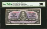 CANADA. Bank of Canada. 10 Dollars, 1937. BC-24a. PMG Very Fine 30.