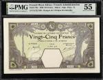 FRENCH WEST AFRICA. Banque de lAfrique Occidentale. 25 Francs, 1926. P-7Bc. PMG About Uncirculated 5