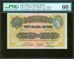 EAST AFRICA. The East African Currency Board. 20 Shillings, 1953-56. P-35. PMG Gem Uncirculated 66 E